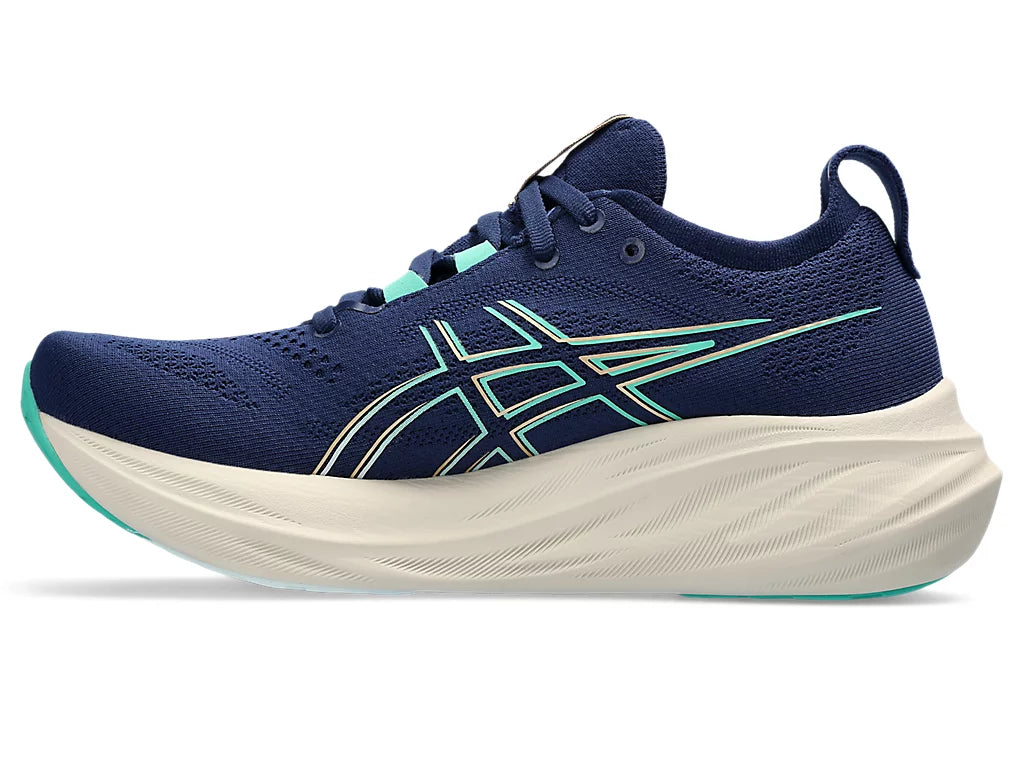 Asics Womens Gel Nimbus 26- Blue Expanse/Aurora Green (1012B601-400)