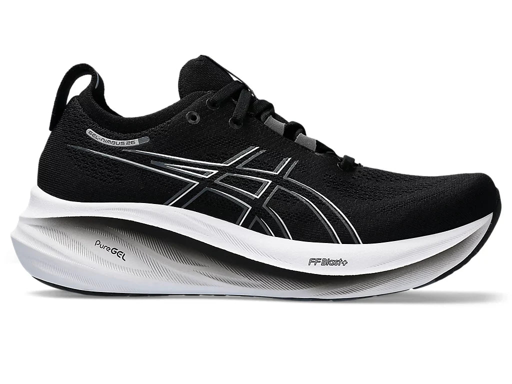 Asics Womens Gel Nimbus 26 Wide - Black/Graphite Grey (1012B602-001)