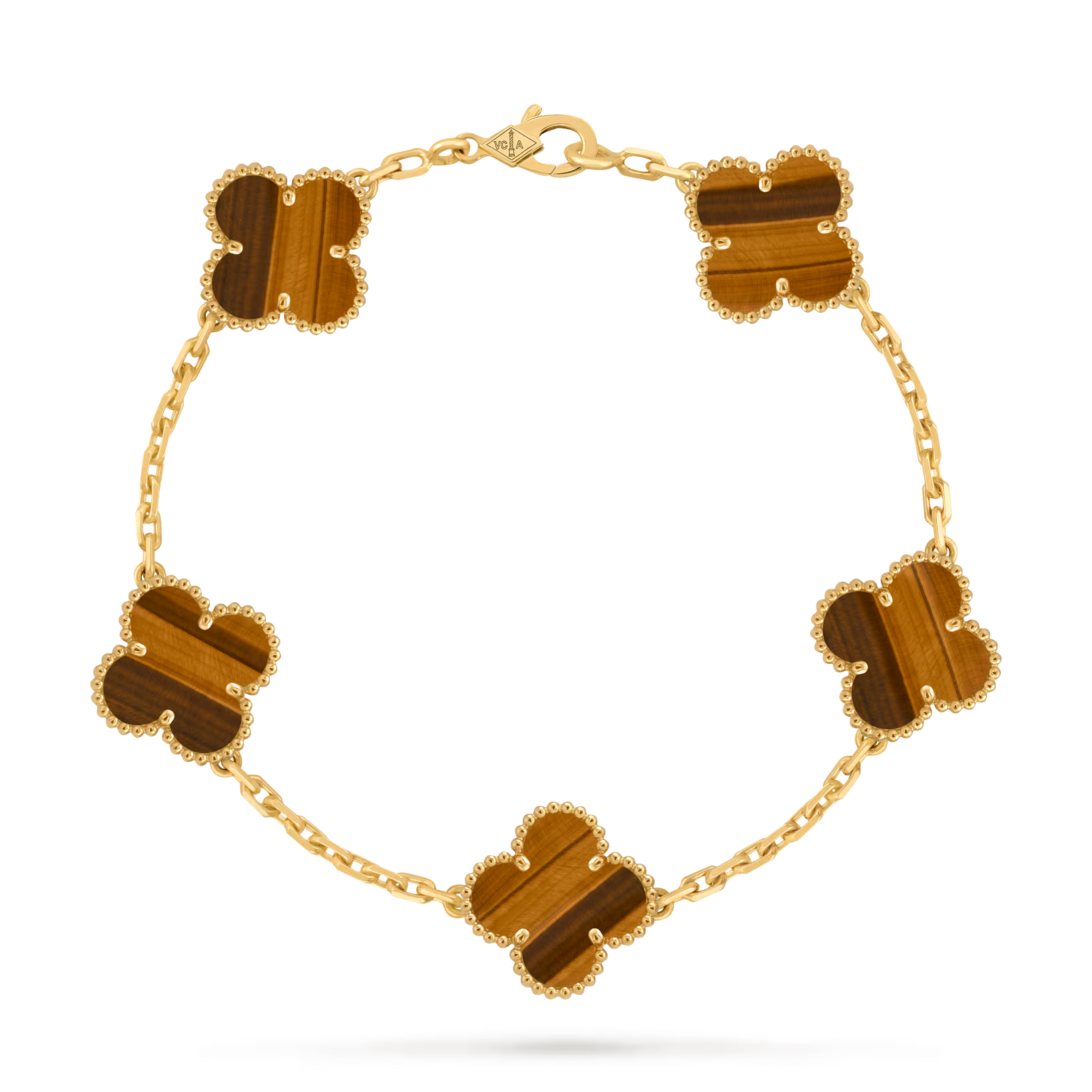 Vintage Alhambra bracelet, 5 motifs, tiger’s eye.