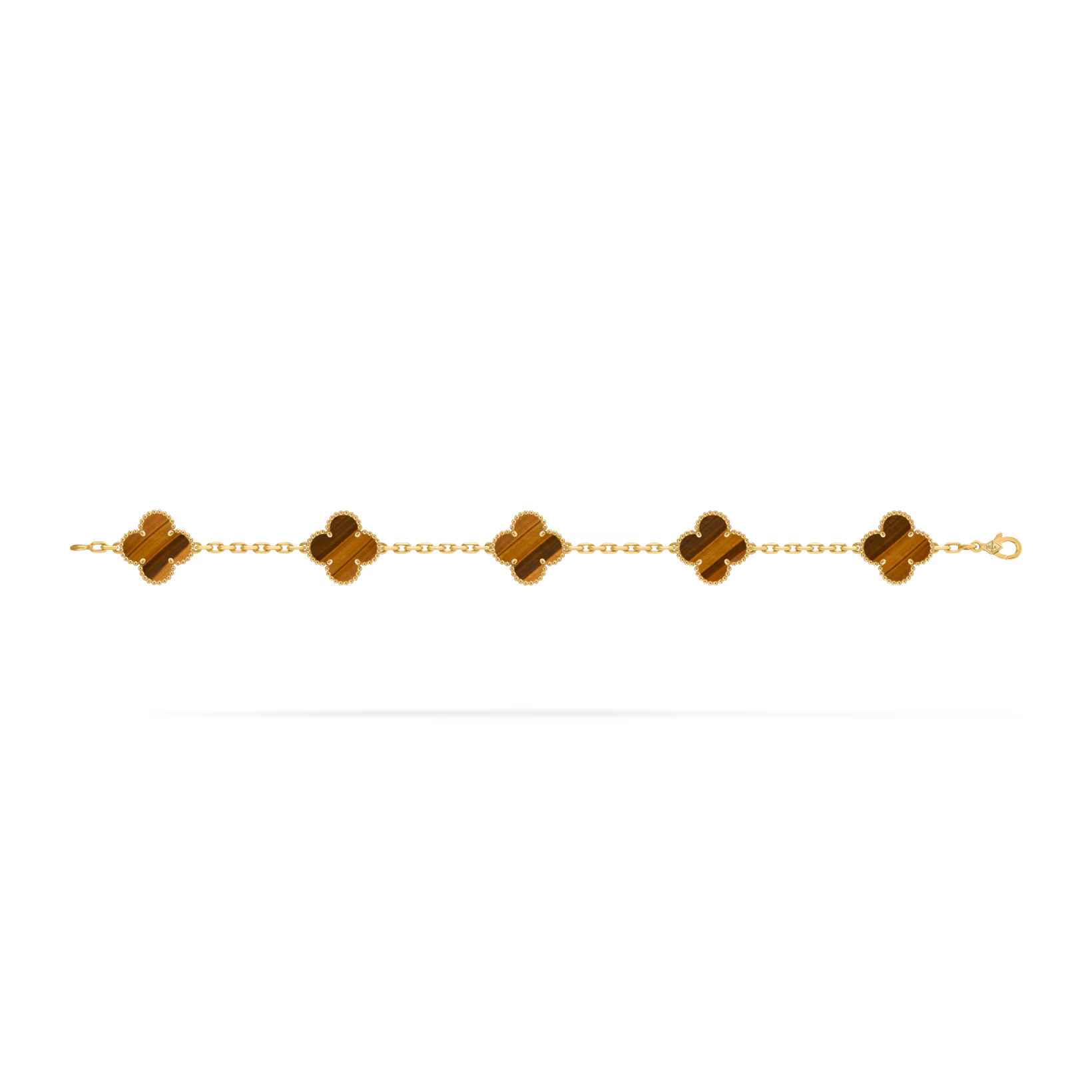 Vintage Alhambra bracelet, 5 motifs, tiger’s eye.