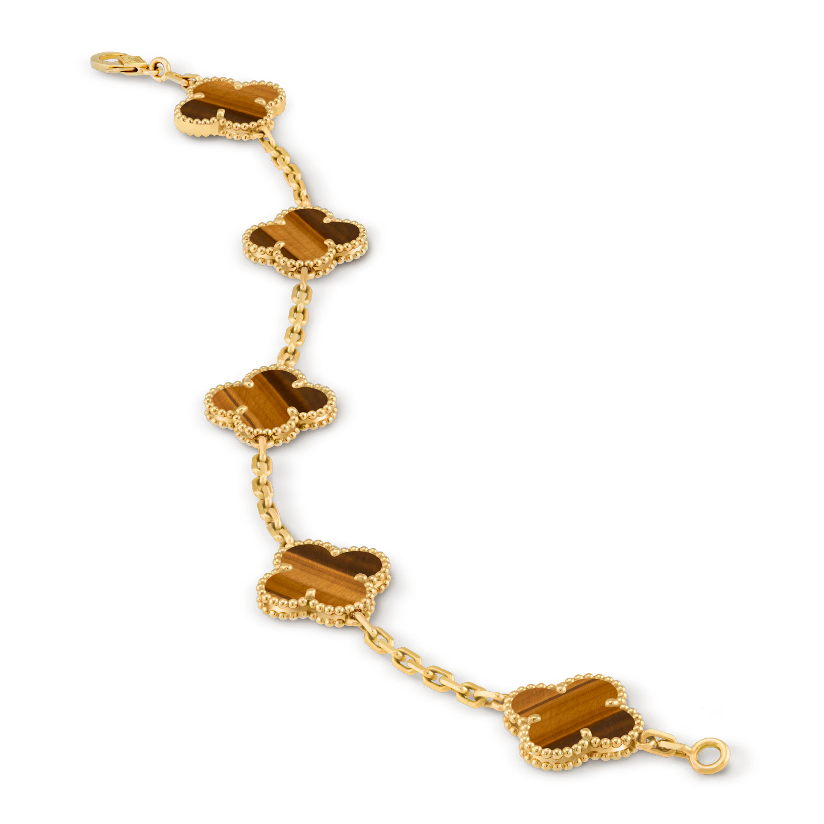 Vintage Alhambra bracelet, 5 motifs, tiger’s eye.