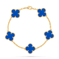 Vintage Alhambra bracelet, 5 motifs, blue agate