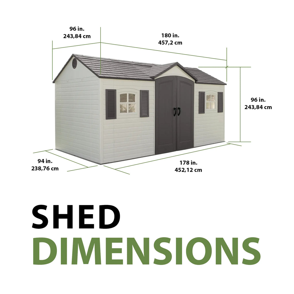 15 Ft. x 8 Ft. Outdoor Storage Shed
