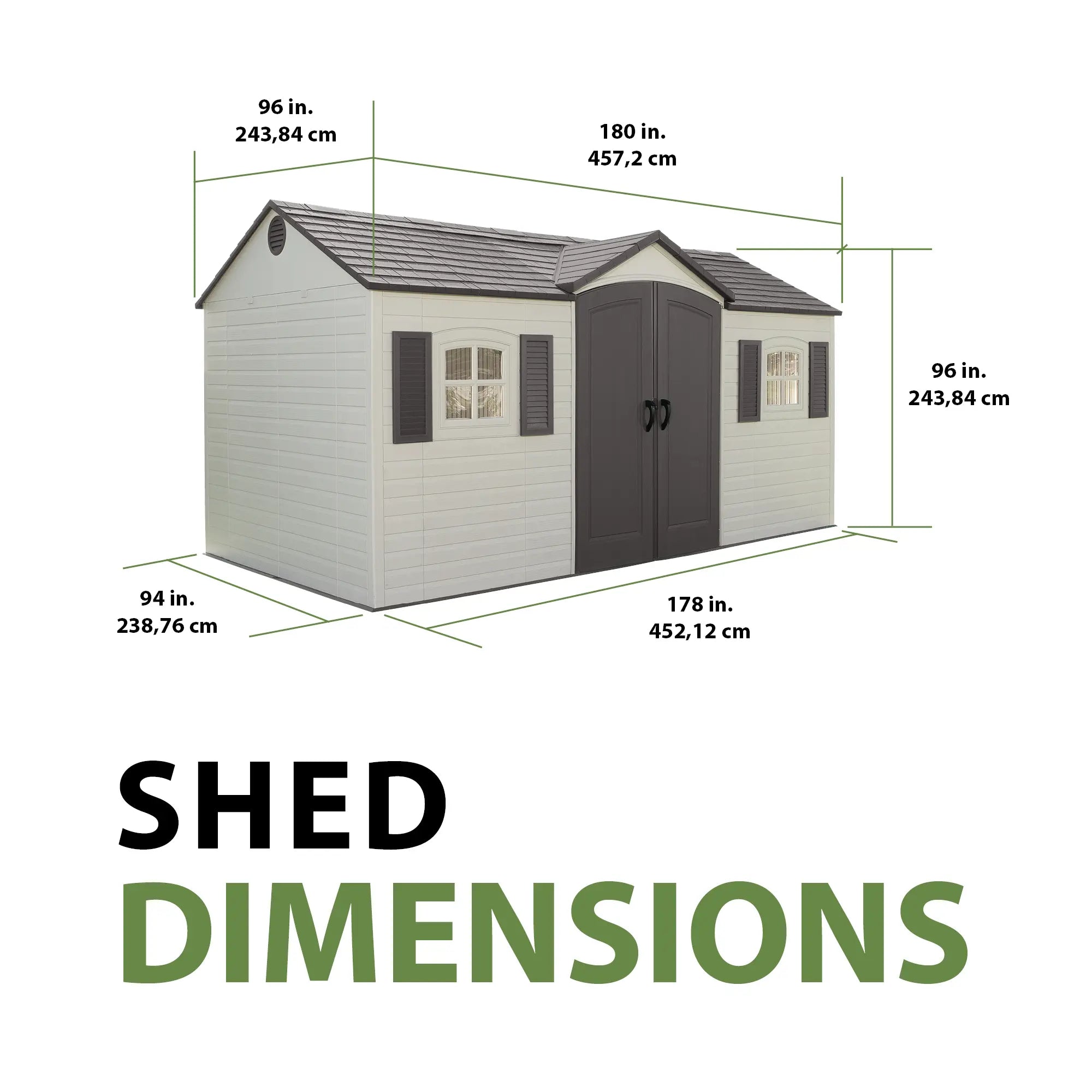 15 Ft. x 8 Ft. Outdoor Storage Shed