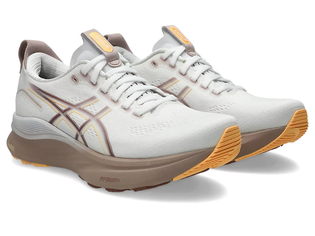 Womens ASICS Gel Kayano 32 Wide- White/Orange Glow