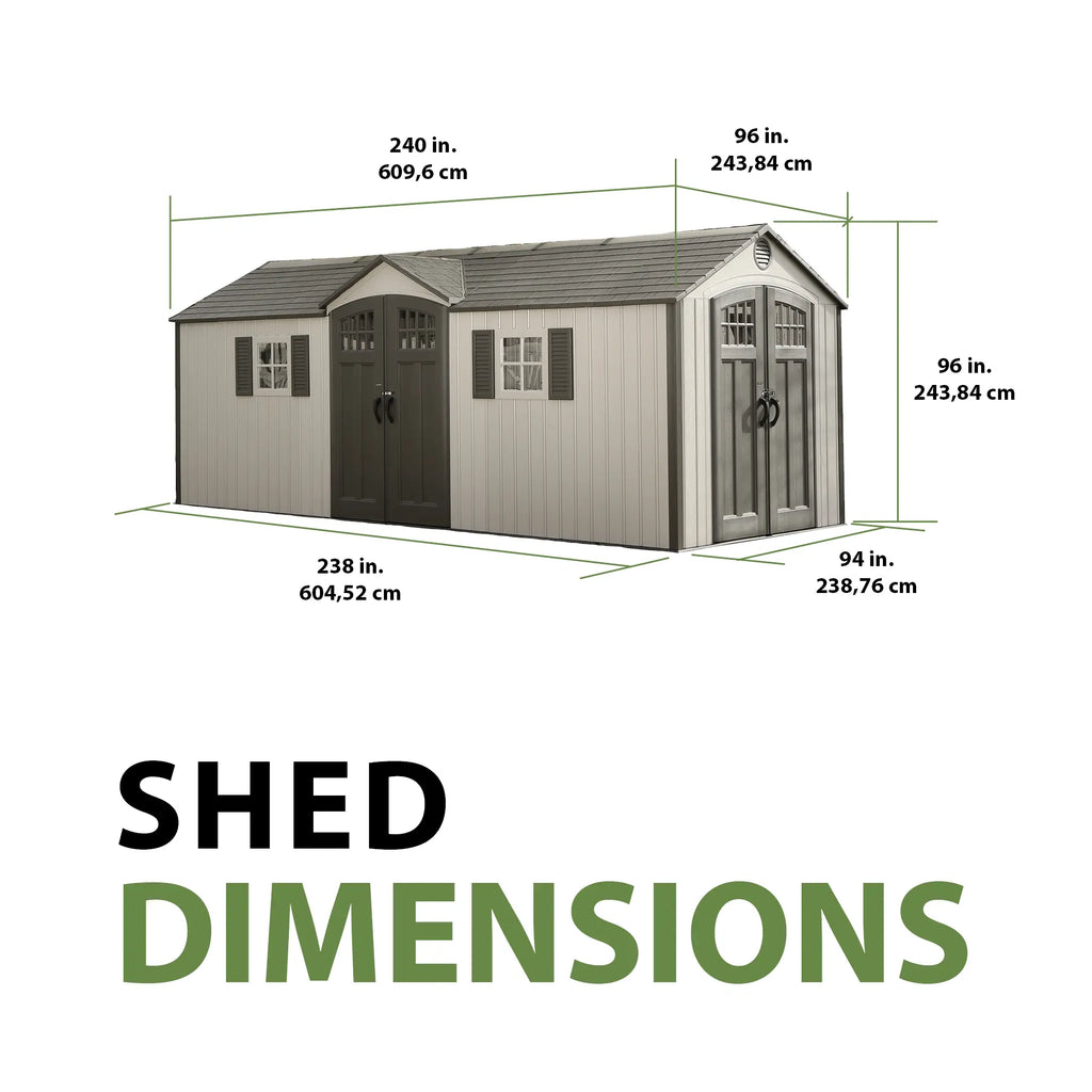 20 Ft. x 8 Ft. Outdoor Storage Shed