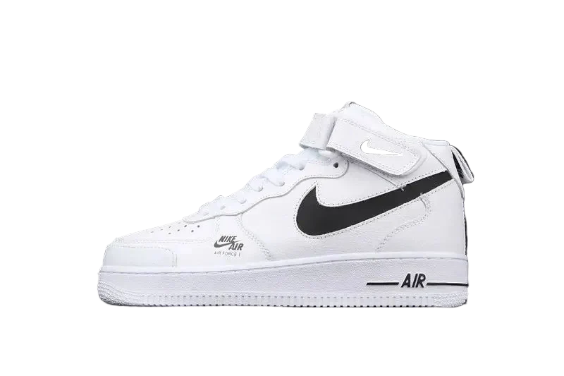 Nike Air Force 1 Mid "All White/Black"