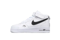 Nike Air Force 1 Mid "All White/Black"