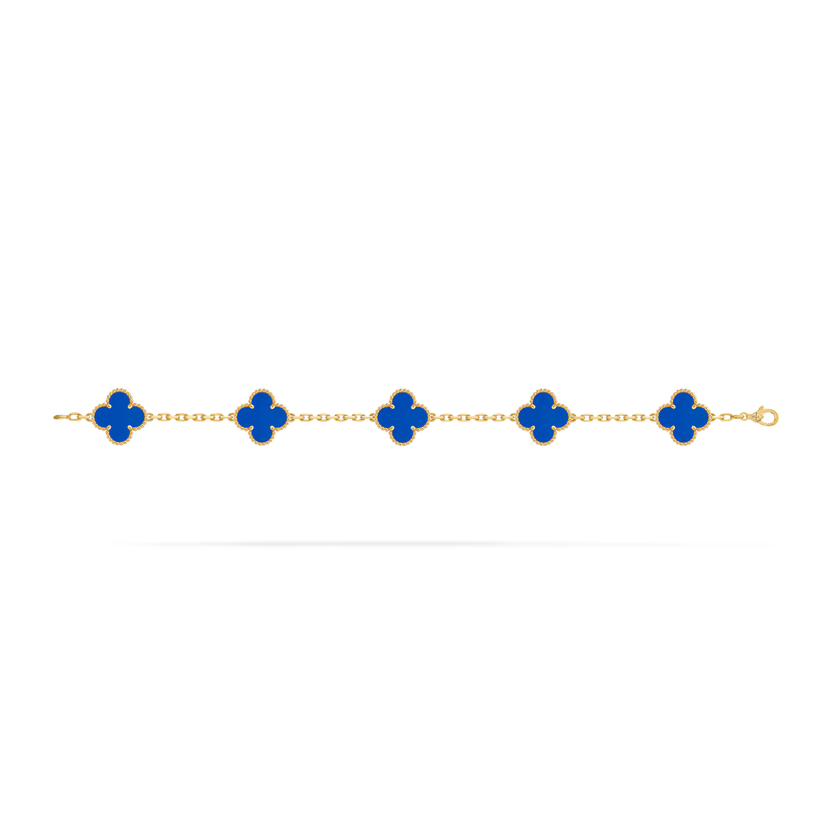 Vintage Alhambra bracelet, 5 motifs, blue agate