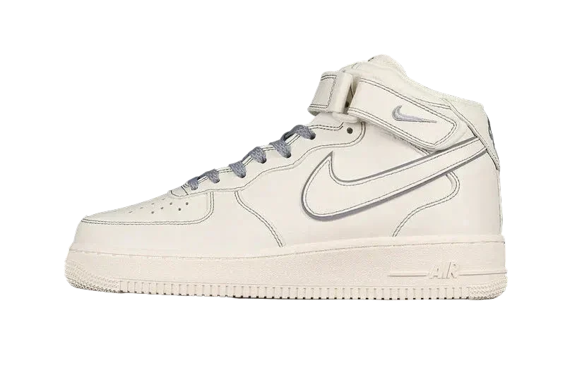 Nike Air Force 1 Mid Reflective "Triple Cream/Grey"