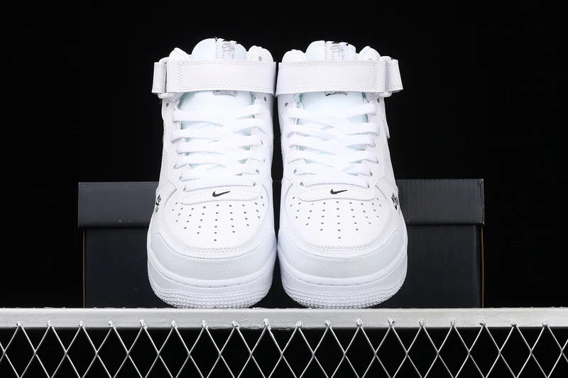 Nike Air Force 1 Mid "All White/Black"