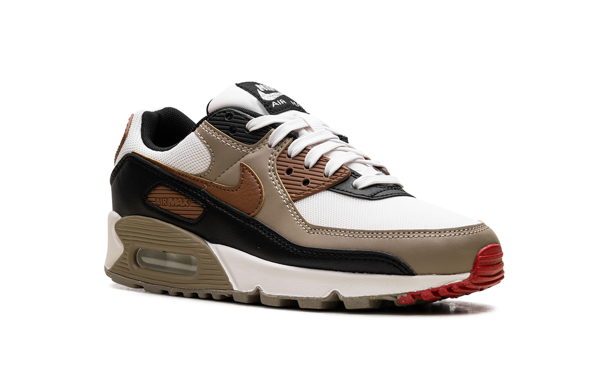 Air Max 90 WMNS "Phantom Black Fire Red Light British Tan" DH8010 005