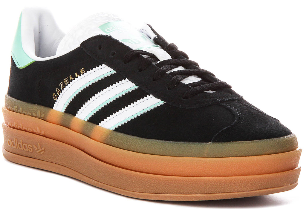 Adidas Gazelle Bold J In Black White For Junior