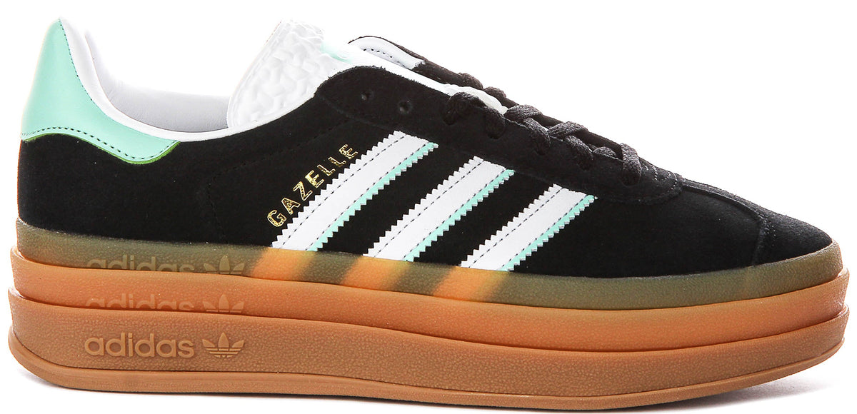 Adidas Gazelle Bold J In Black White For Junior