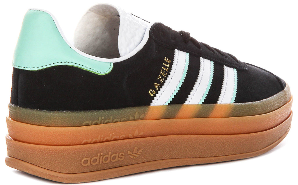 Adidas Gazelle Bold J In Black White For Junior