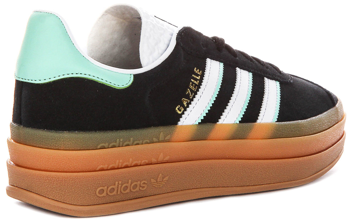 Adidas Gazelle Bold J In Black White For Junior