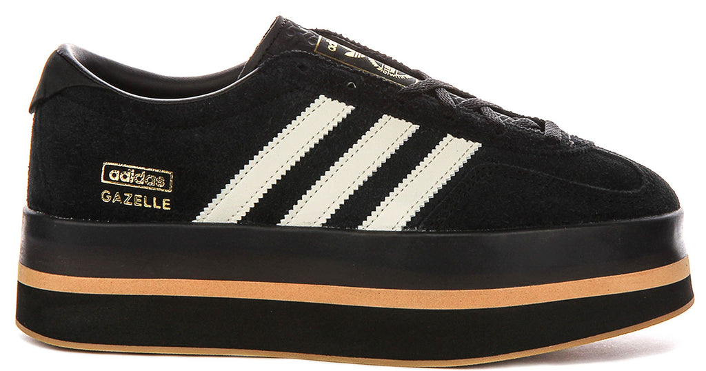 Adidas Gazelle Stack In Black White For Women