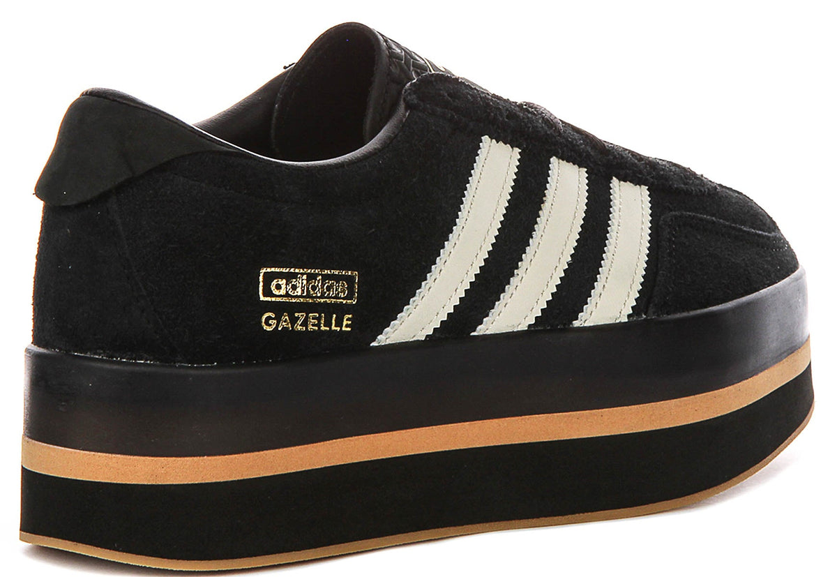Adidas Gazelle Stack In Black White For Women
