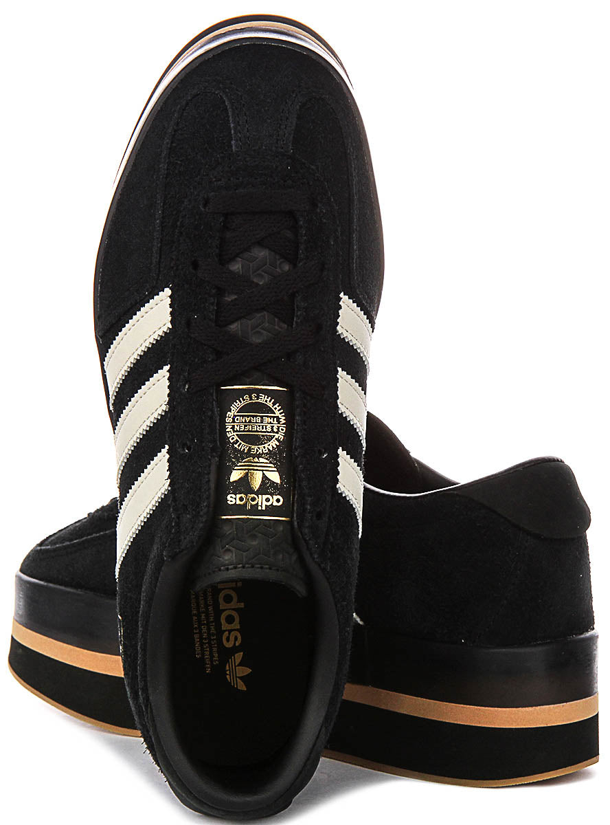 Adidas Gazelle Stack In Black White For Women