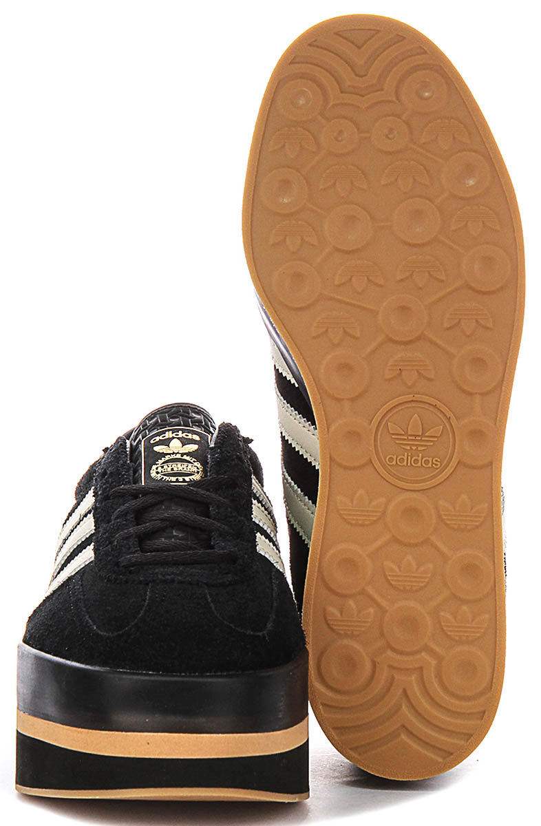 Adidas Gazelle Stack In Black White For Women
