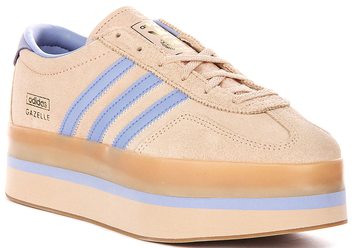 Adidas Gazelle Stack In Blue Beige For Women