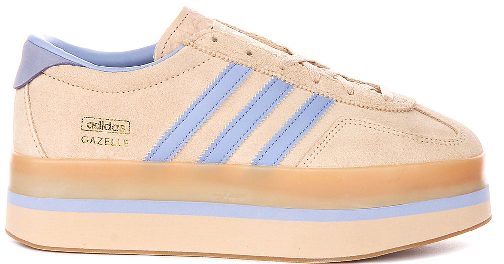 Adidas Gazelle Stack In Blue Beige For Women