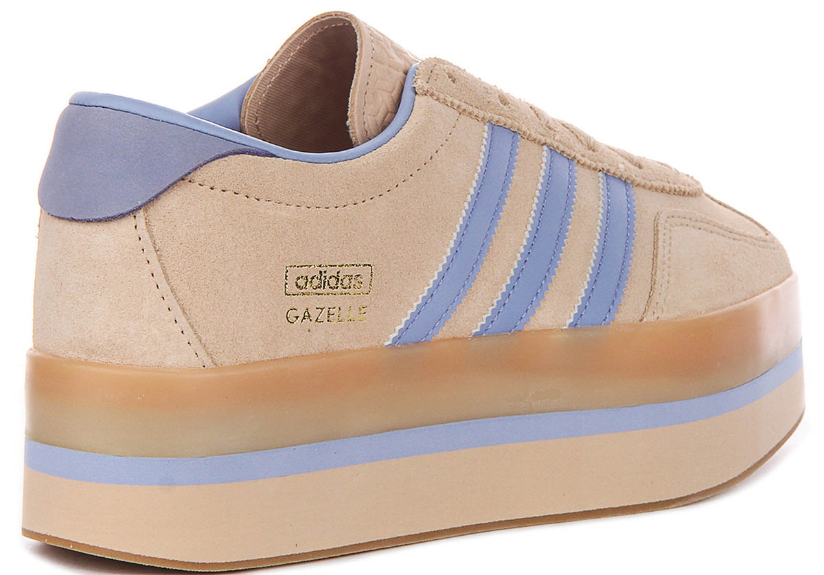 Adidas Gazelle Stack In Blue Beige For Women
