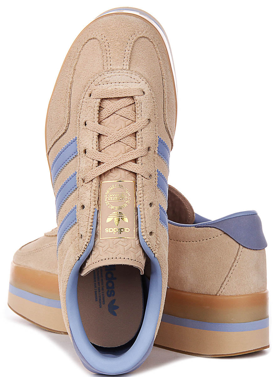 Adidas Gazelle Stack In Blue Beige For Women