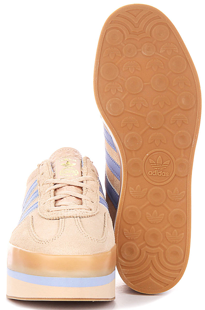 Adidas Gazelle Stack In Blue Beige For Women