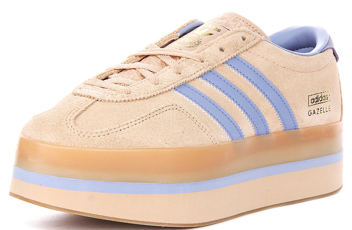 Adidas Gazelle Stack In Blue Beige For Women