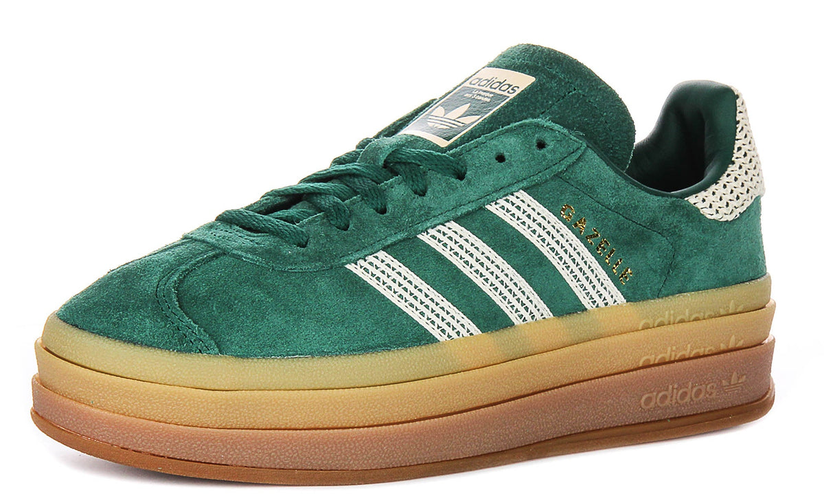Adidas Gazelle Bold W In Green Gold For Women