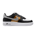 Nike Air Force 1 Low GS 'Black Gold Metallic Silver'