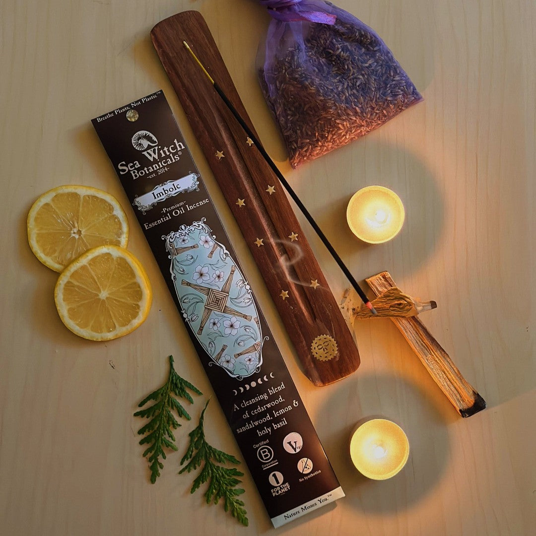 Imbolc Incense: with All-Natural Cedarwood, Sandalwood, Lemon, & Basil