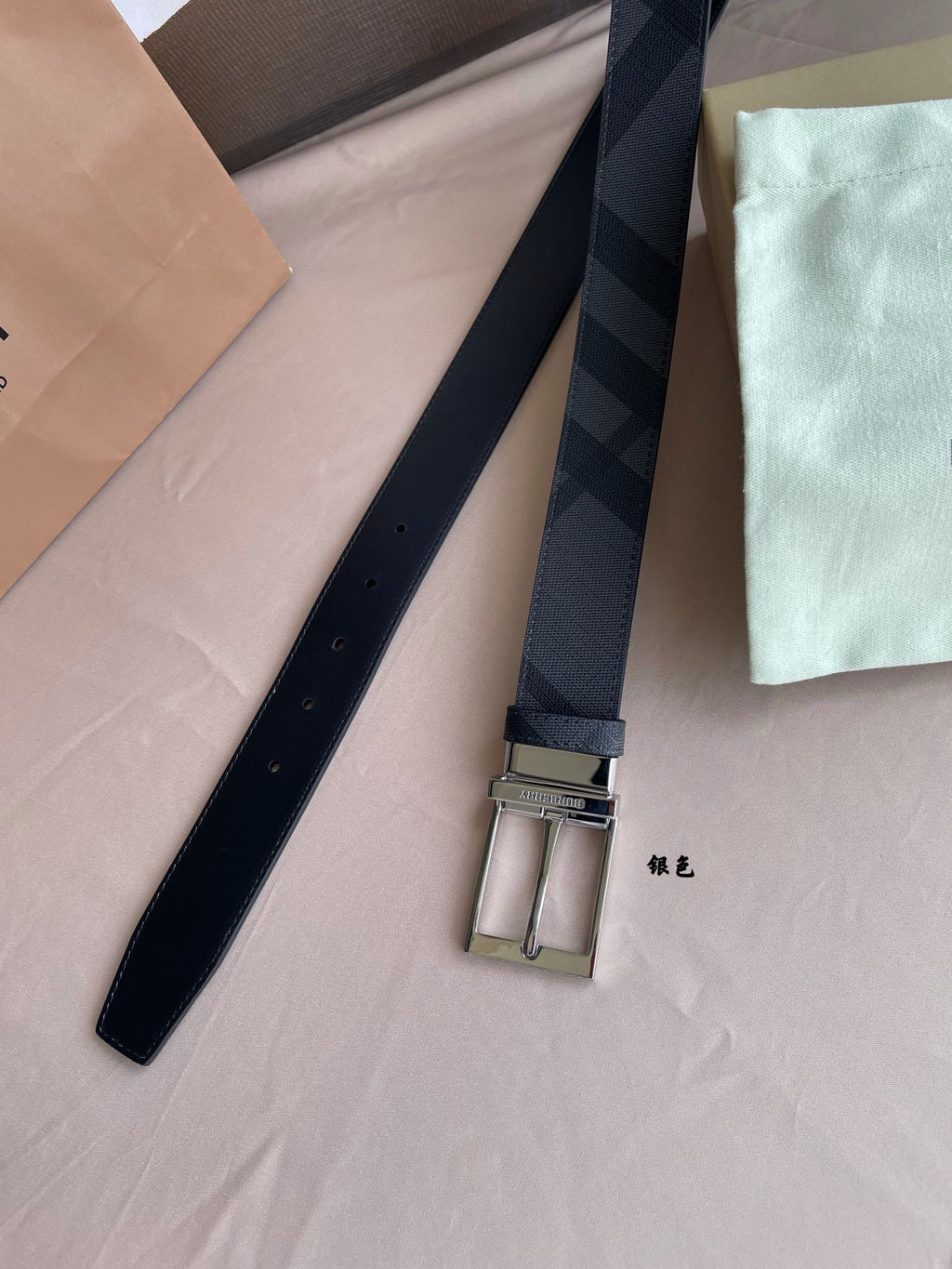 BL254 Burberry Check Belt 35mm