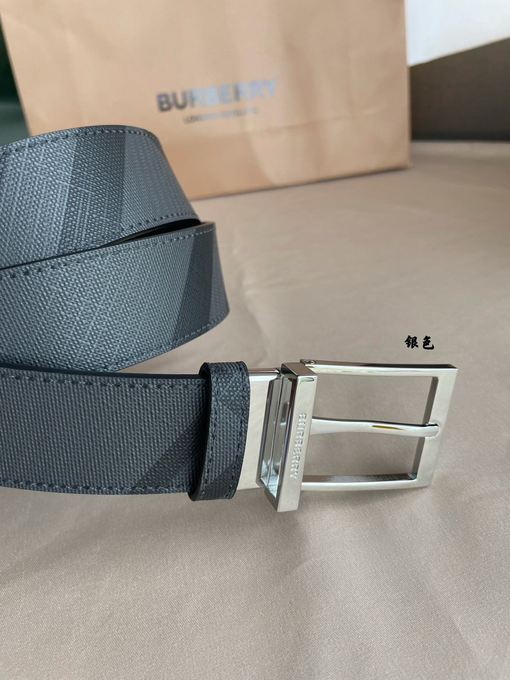 BL254 Burberry Check Belt 35mm