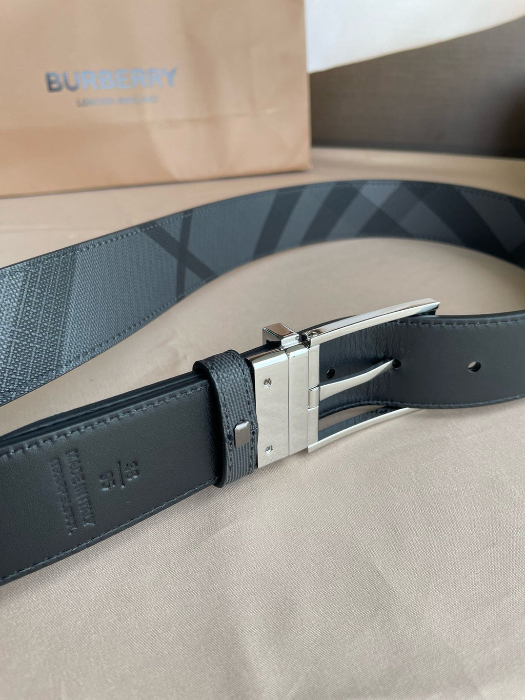 BL254 Burberry Check Belt 35mm