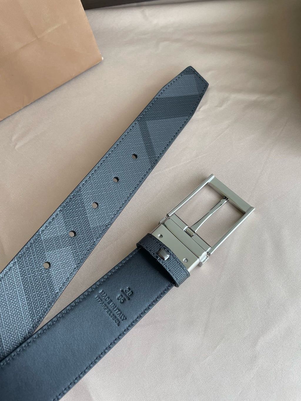 BL254 Burberry Check Belt 35mm