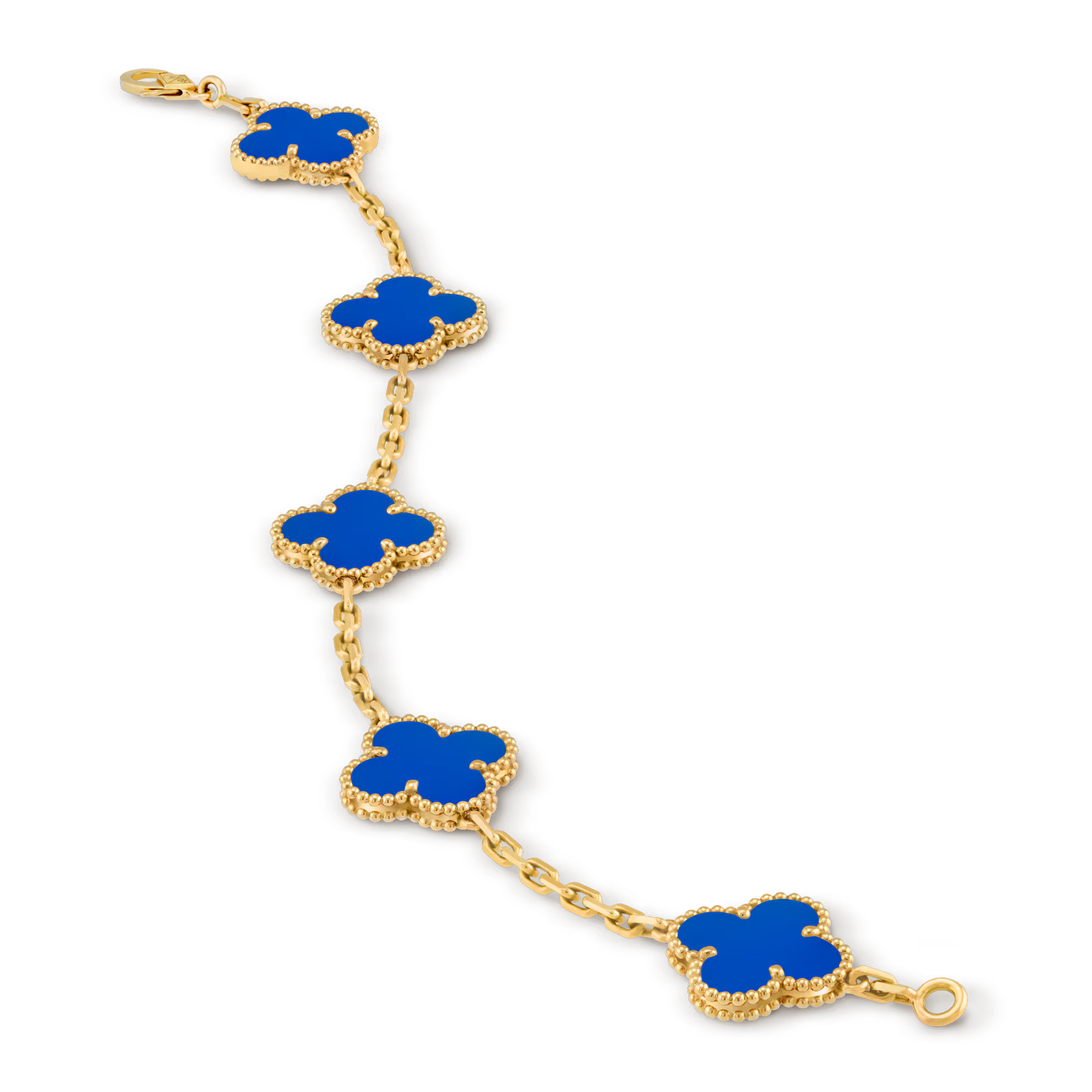 Vintage Alhambra bracelet, 5 motifs, blue agate