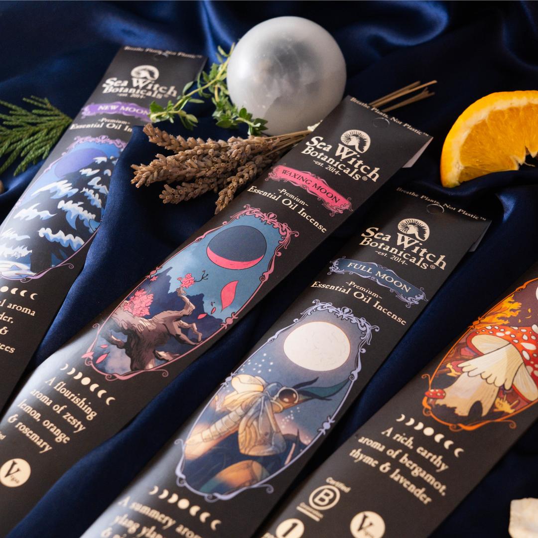 Waxing Moon Incense: with Lemon, Rosemary, & Orange