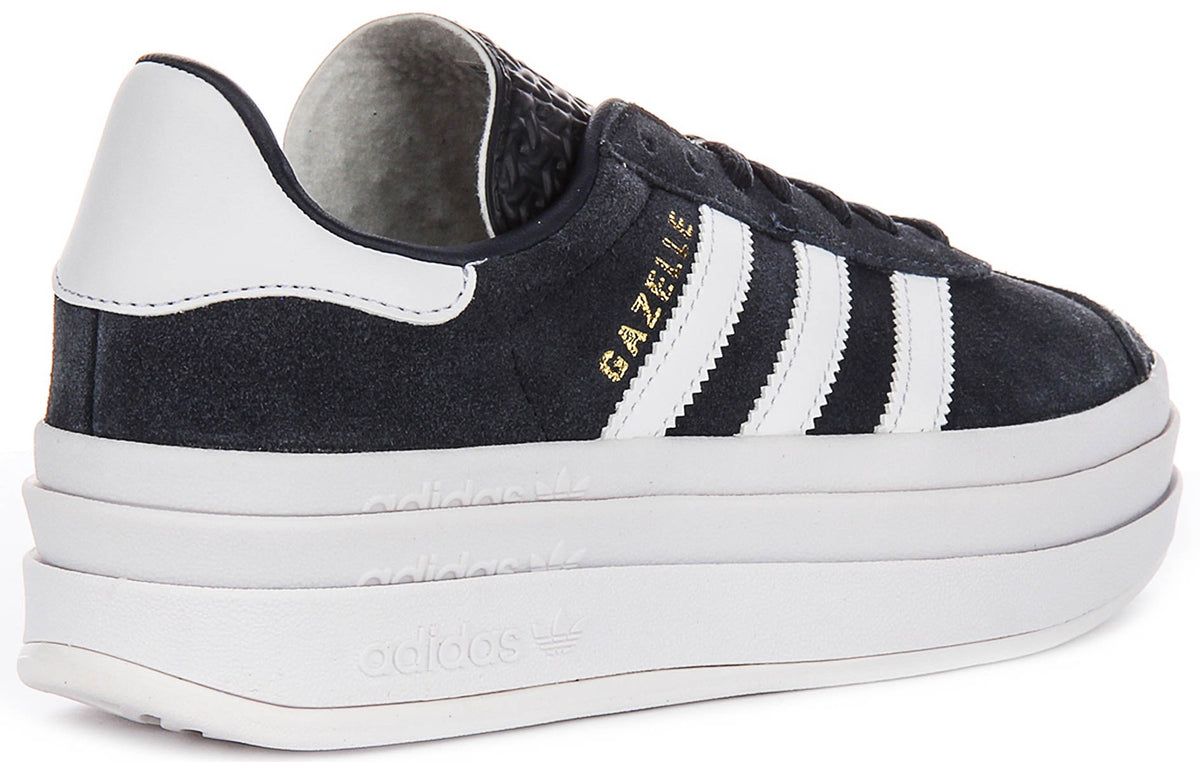 Adidas Gazelle Bold J In Navy White For Youth