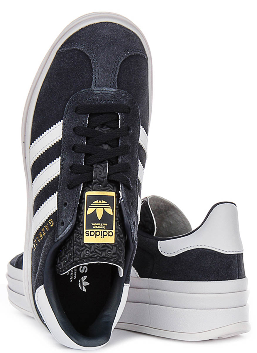 Adidas Gazelle Bold J In Navy White For Youth