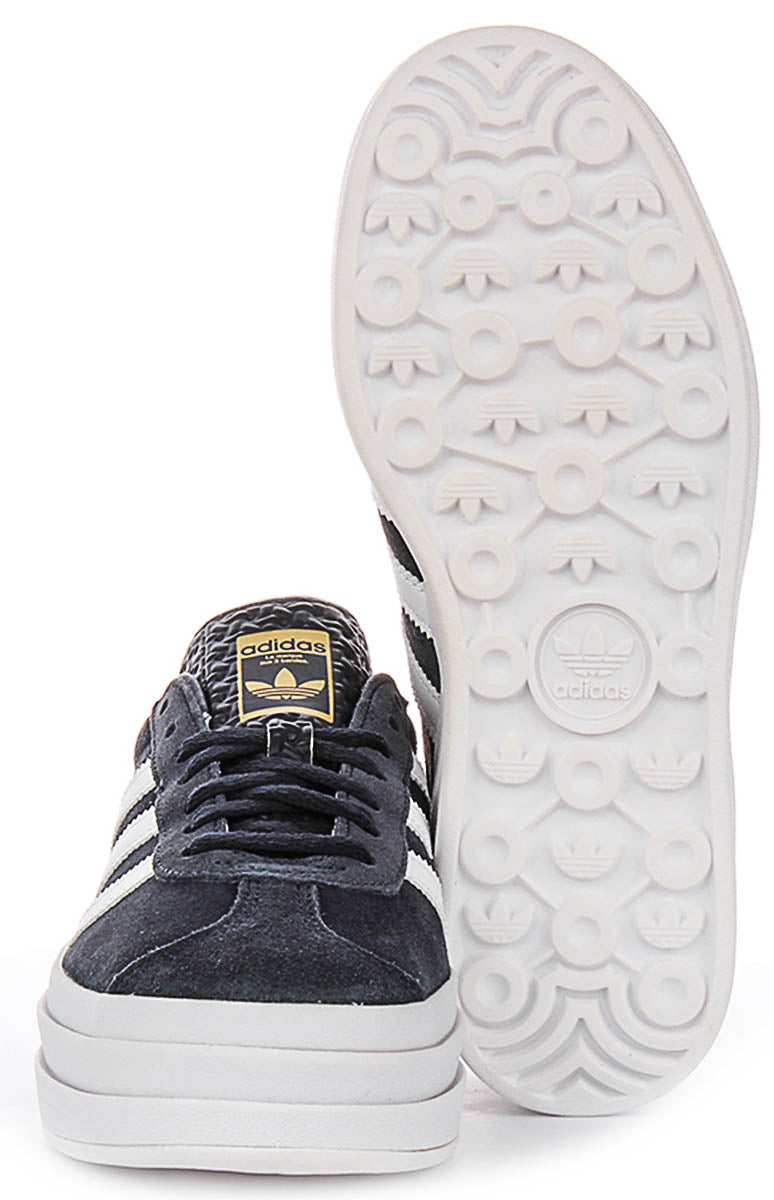 Adidas Gazelle Bold J In Navy White For Youth