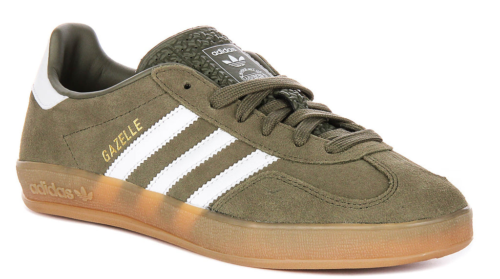 Adidas Gazelle Indoor In Olivewhite For Men