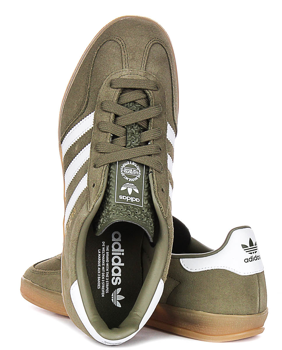 Adidas Gazelle Indoor In Olivewhite For Men