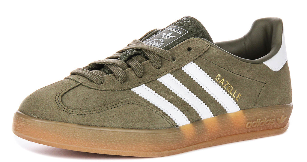 Adidas Gazelle Indoor In Olivewhite For Men