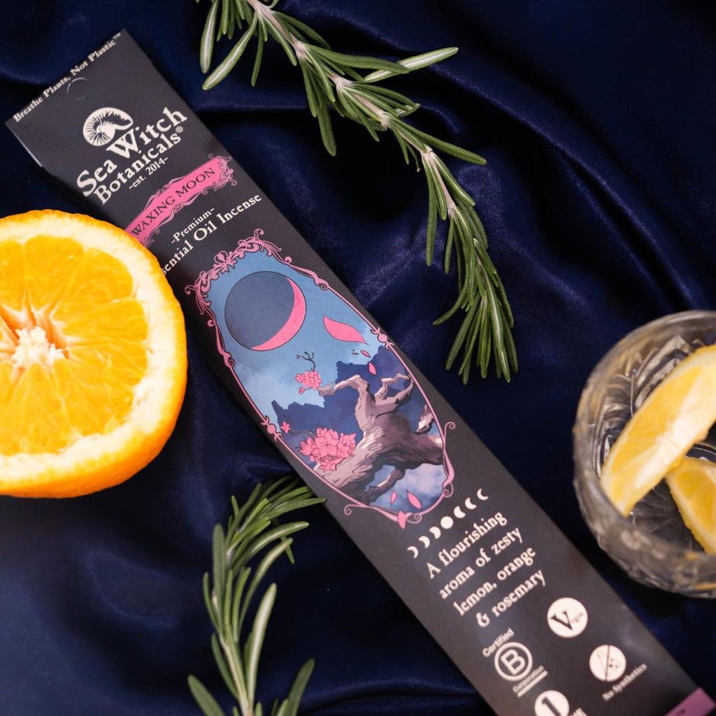Waxing Moon Incense: with Lemon, Rosemary, & Orange
