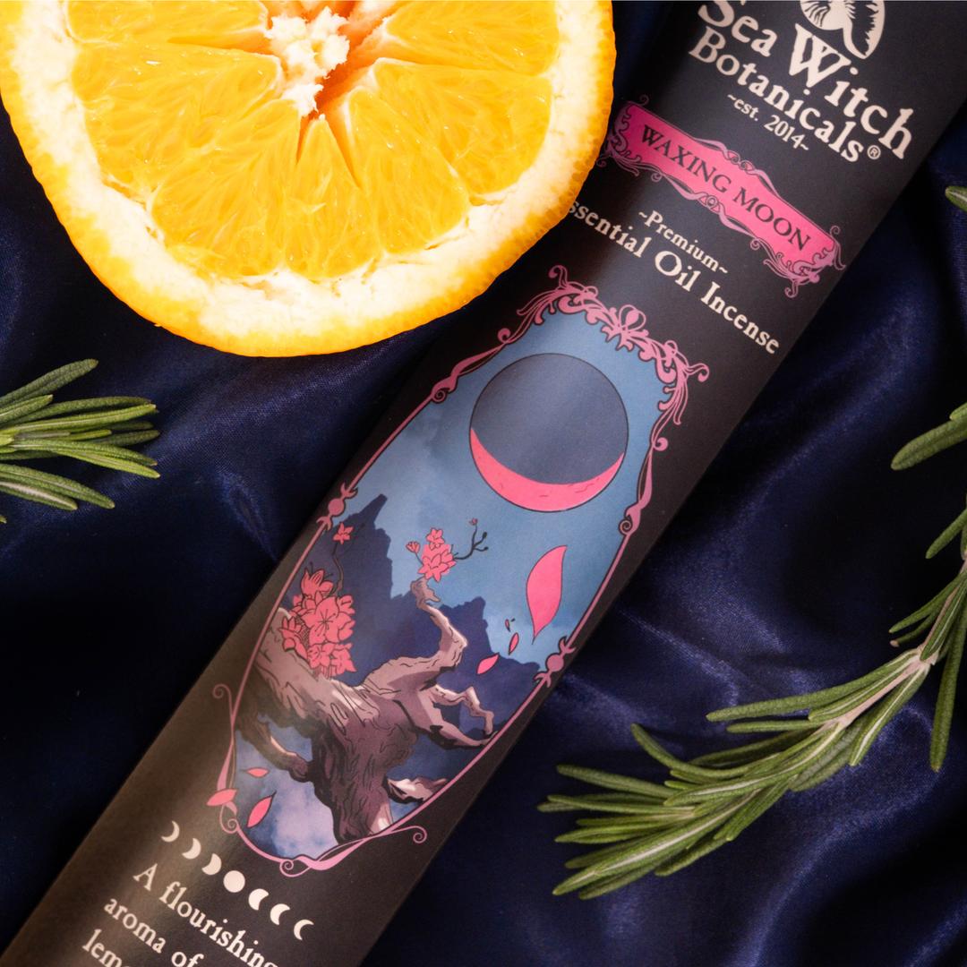 Waxing Moon Incense: with Lemon, Rosemary, & Orange