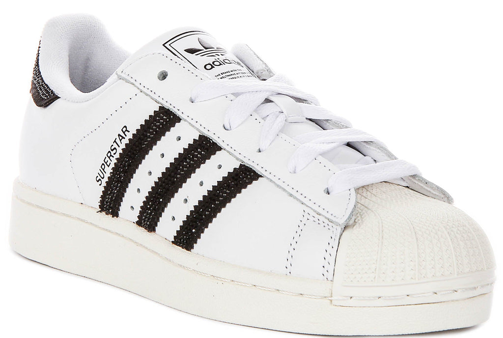Adidas Superstar II Rhinestone In White Black For Women