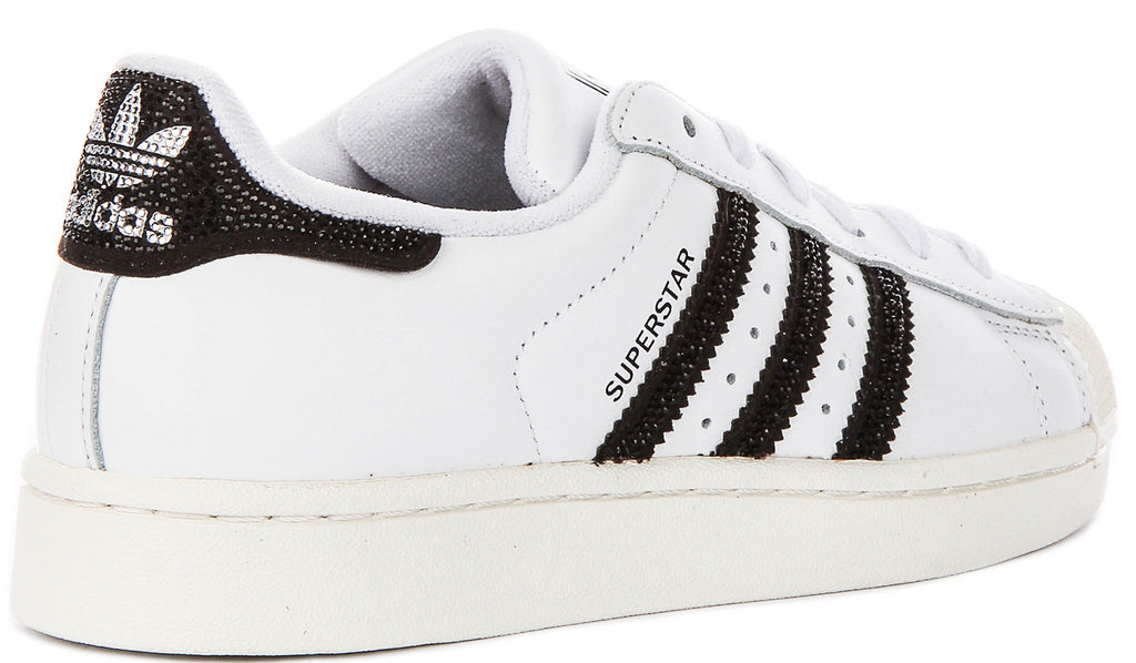 Adidas Superstar II Rhinestone In White Black For Women