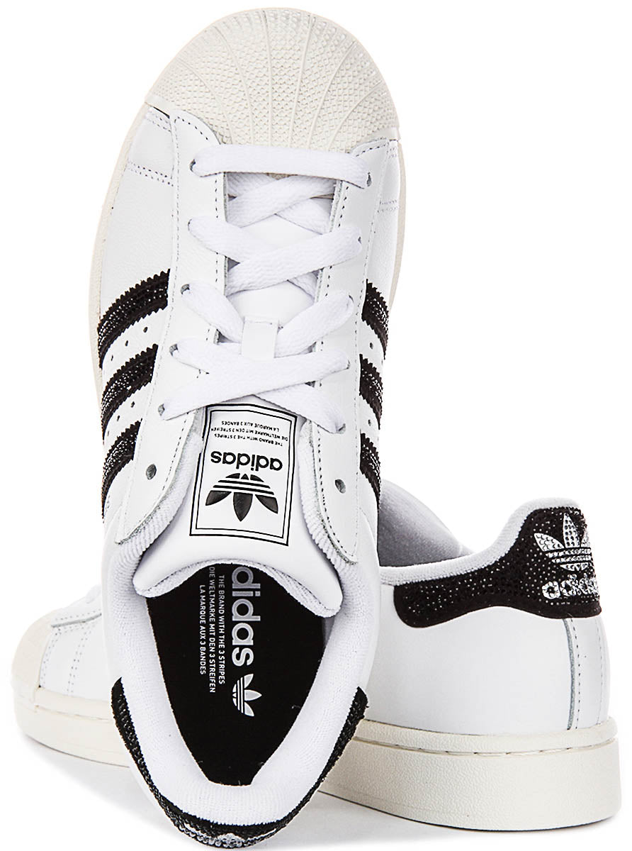 Adidas Superstar II Rhinestone In White Black For Women